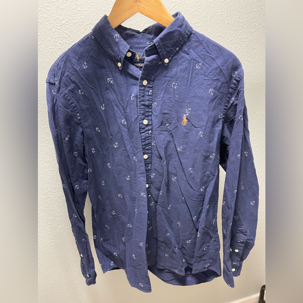 Polo by Ralph Lauren Navy Anchor Dress Shirt